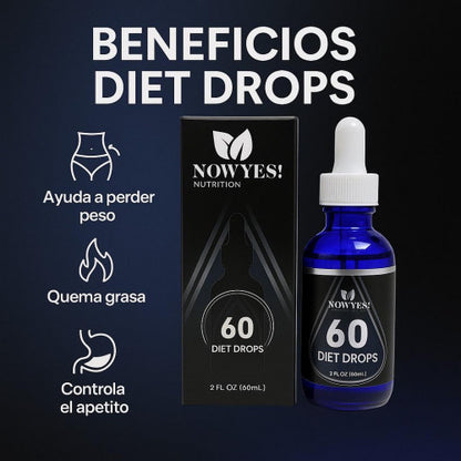 NOWYES! Diet Drops 60 - Quemador de Grasa en Gotas 2 FL OZ